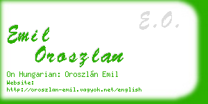 emil oroszlan business card
